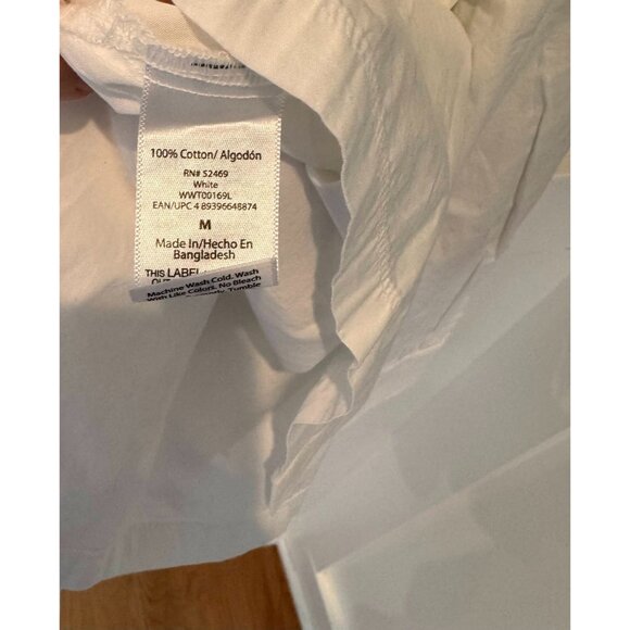 NWT Free Assembly White Cotton Button Down Tunic Shirt Womens Size Medium - Picture 7 of 9